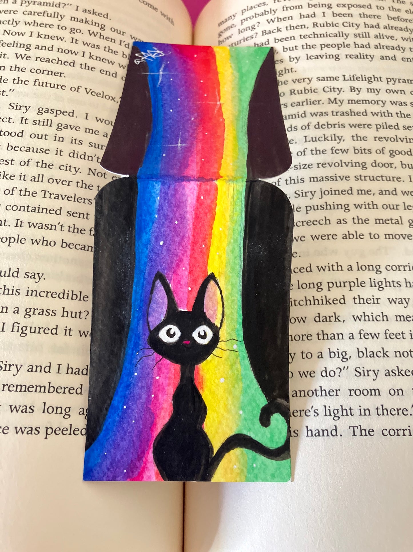 Rainbow kitty- Original Magnetic Bookmark