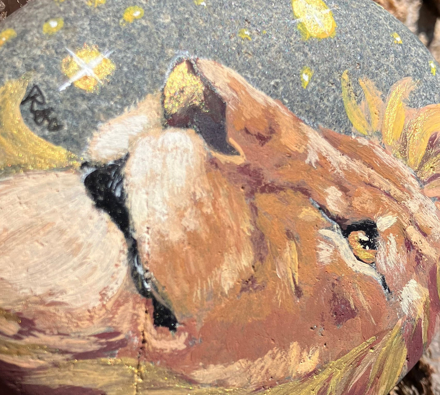 Counting the Stars of Light- hand painted stone.