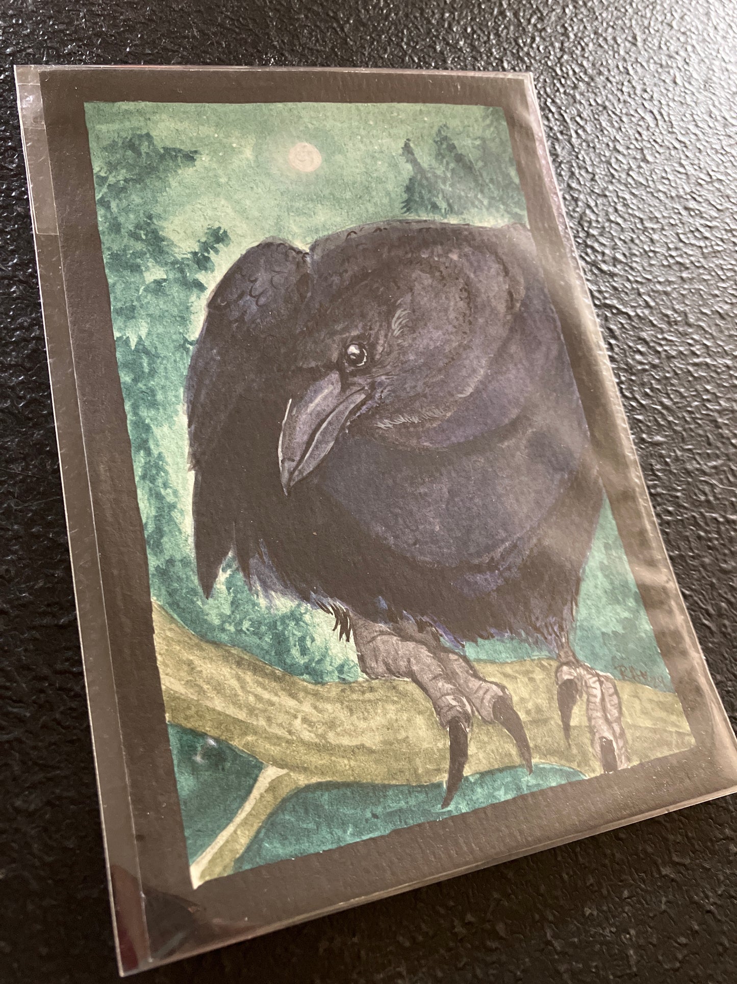 “The Curious Raven” 🐦⬛- original 4x6 painting