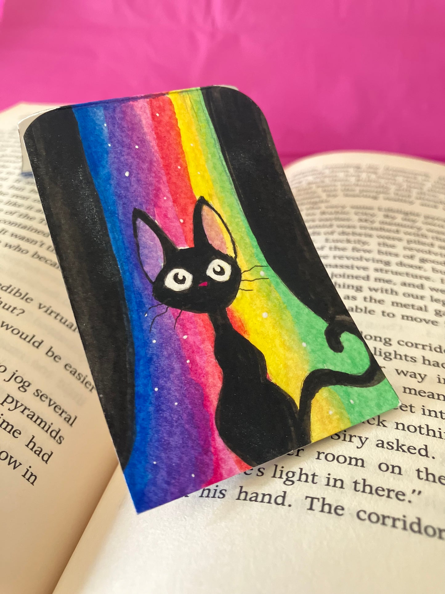 Rainbow kitty- Original Magnetic Bookmark