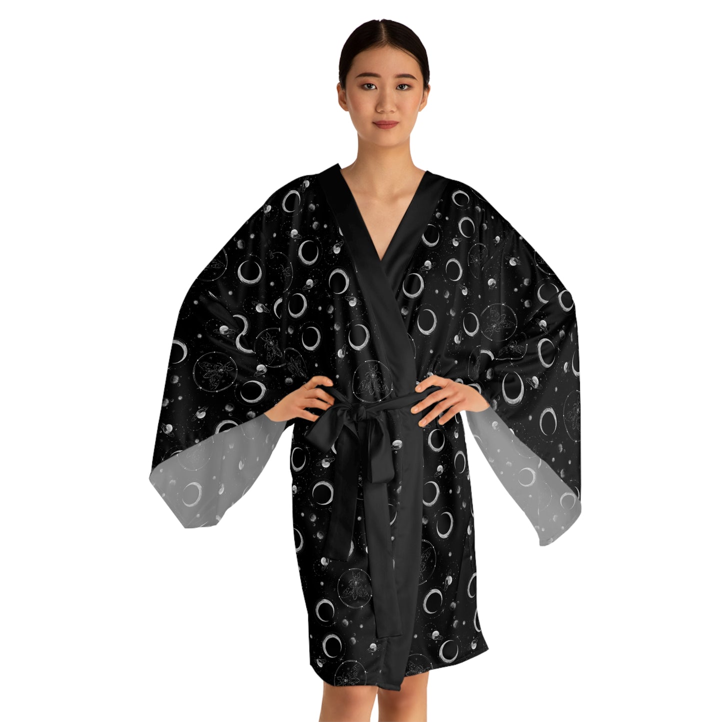 Celestial moon and moth kimono