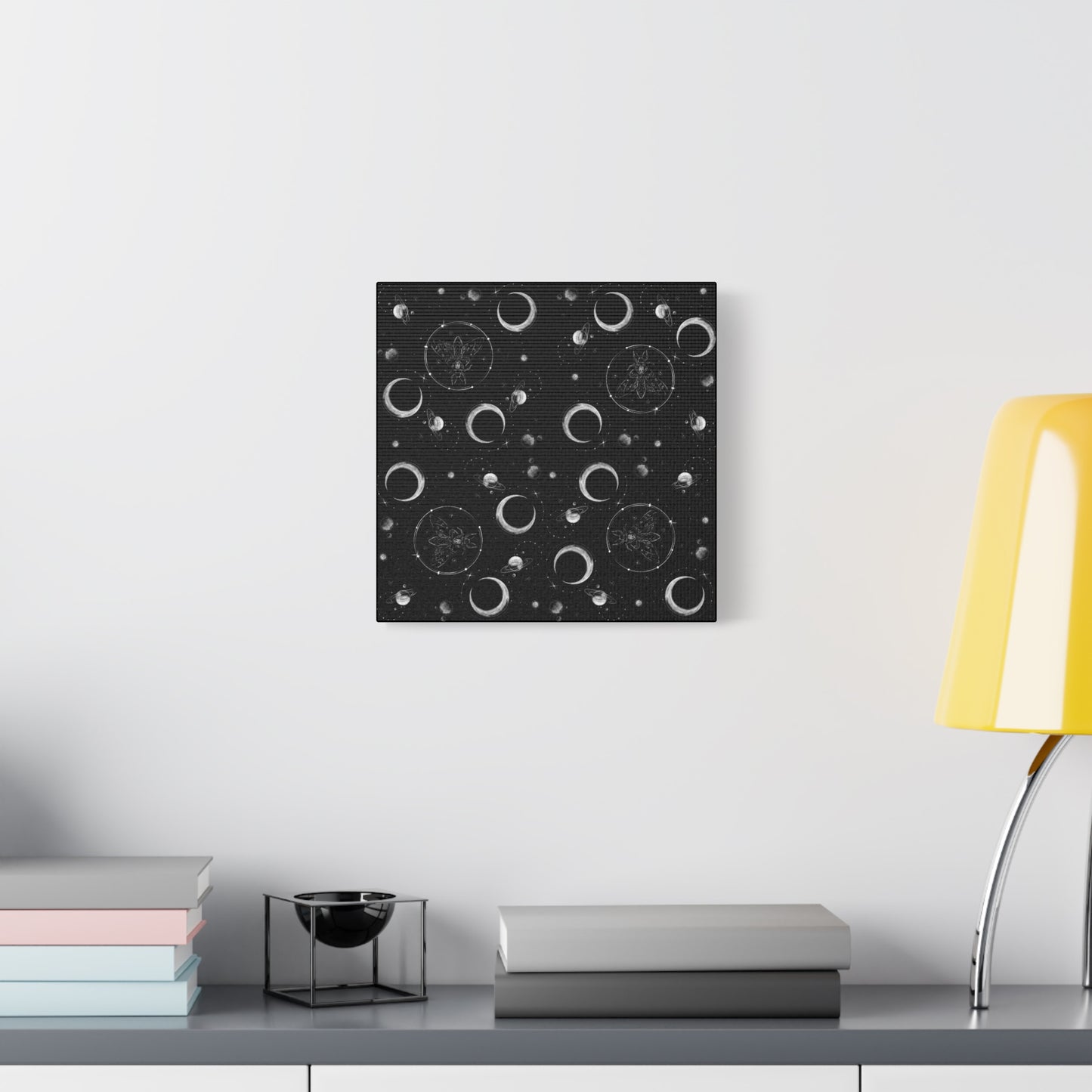 celestial galaxy and moth matte canvas