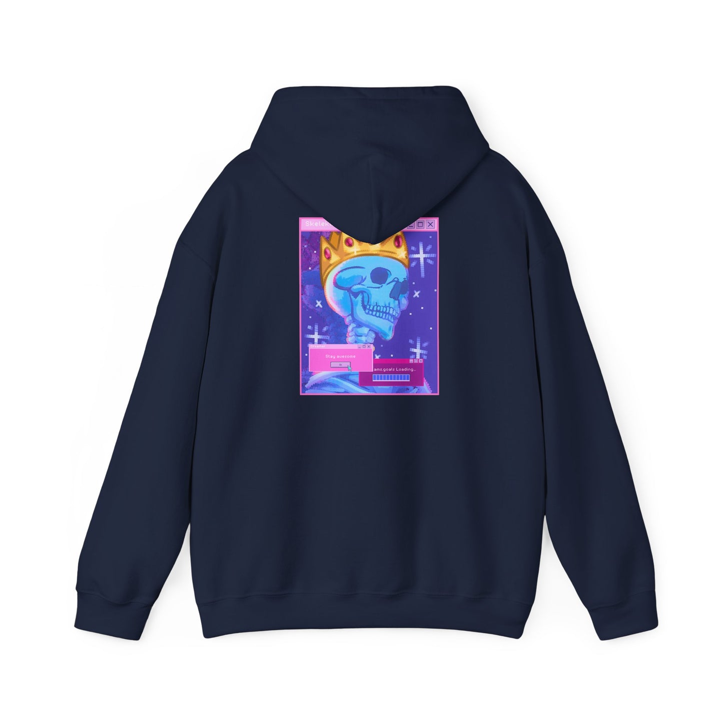 Stay awesome/feeling retro - Skelton king retro style hoodie