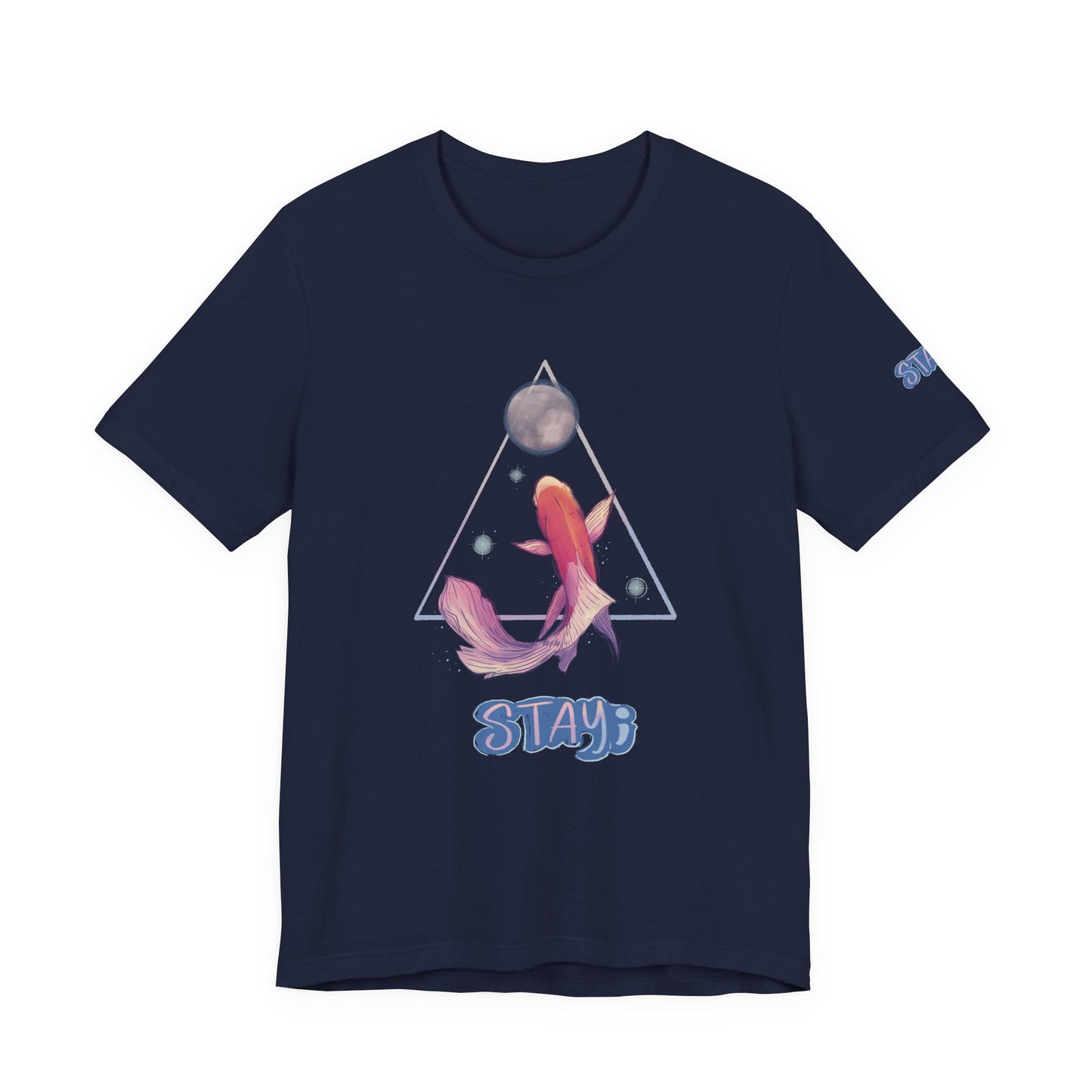 “Stay” koi fish n moon tee