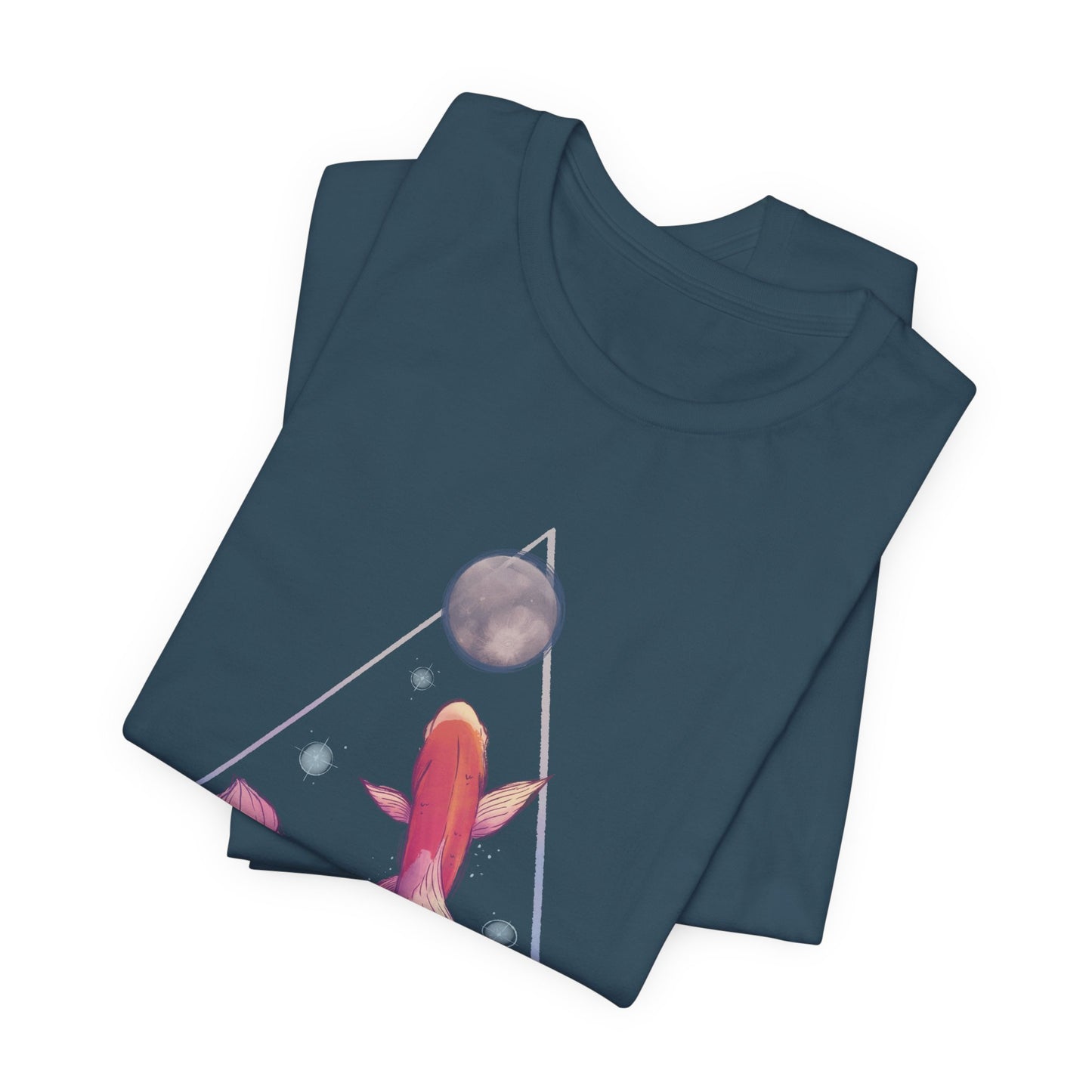 “Stay” koi fish n moon tee