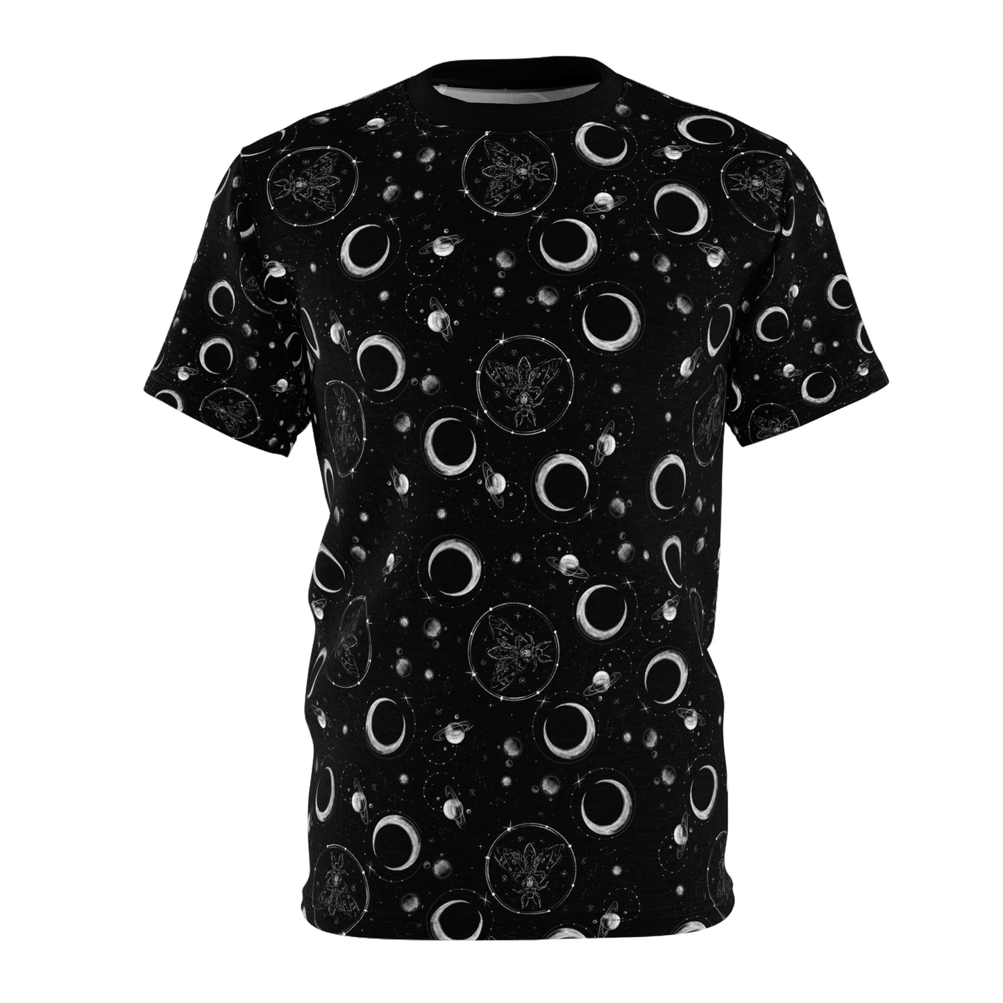 Celestial moon and moth tee