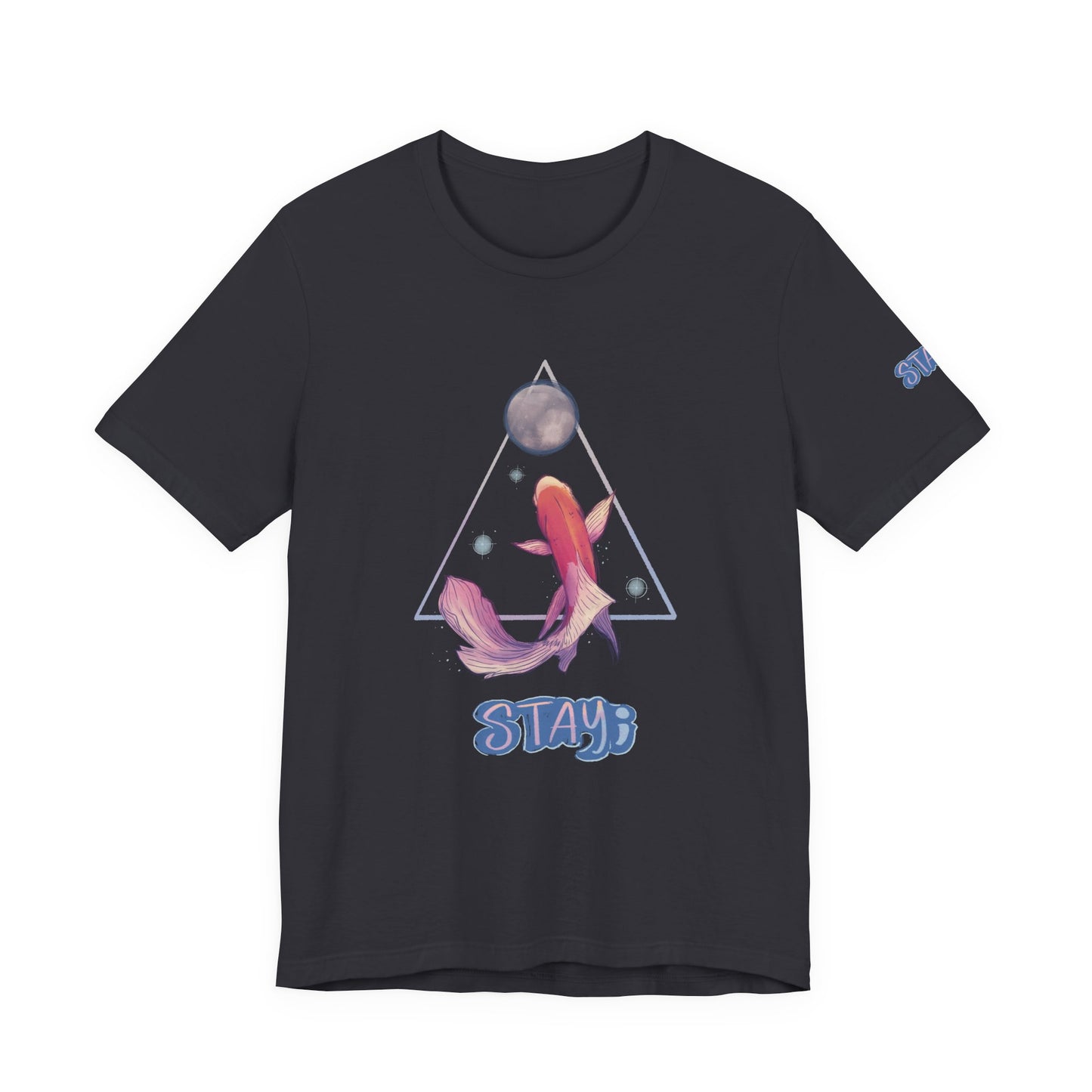 “Stay” koi fish n moon tee