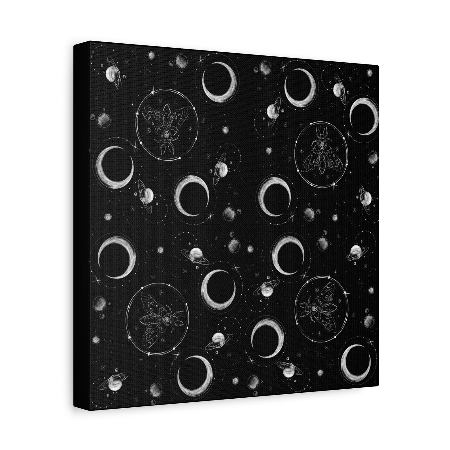celestial galaxy and moth matte canvas