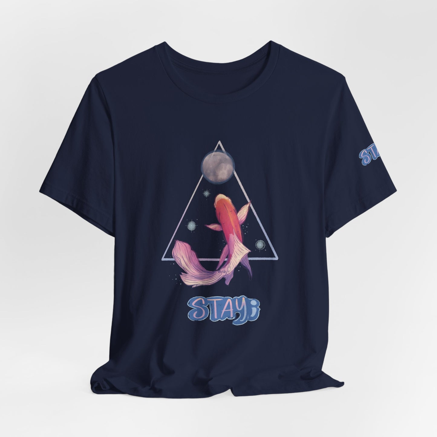 “Stay” koi fish n moon tee