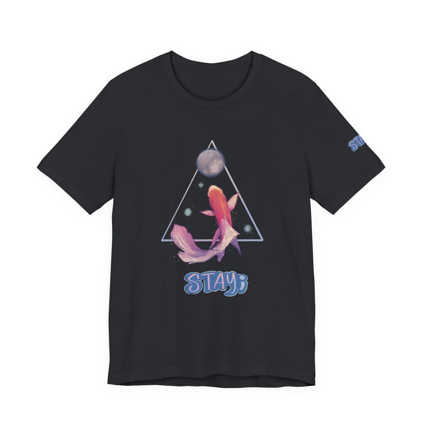 “Stay” koi fish n moon tee