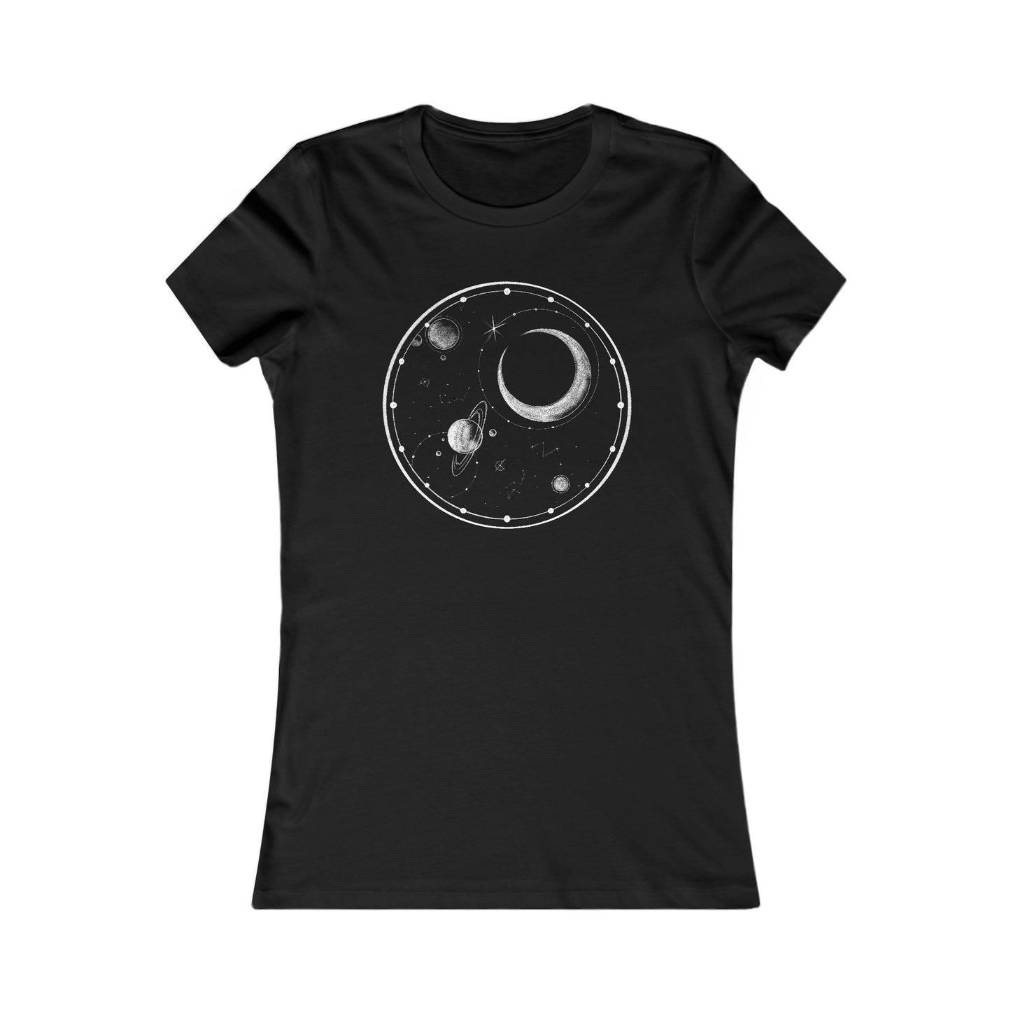 Celestial Moon and Galaxy tee