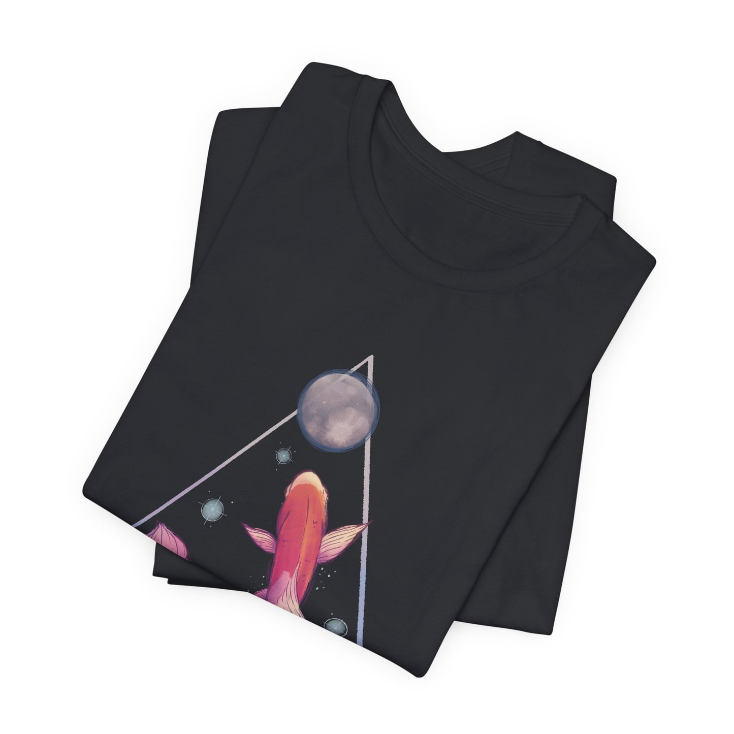 “Stay” koi fish n moon tee