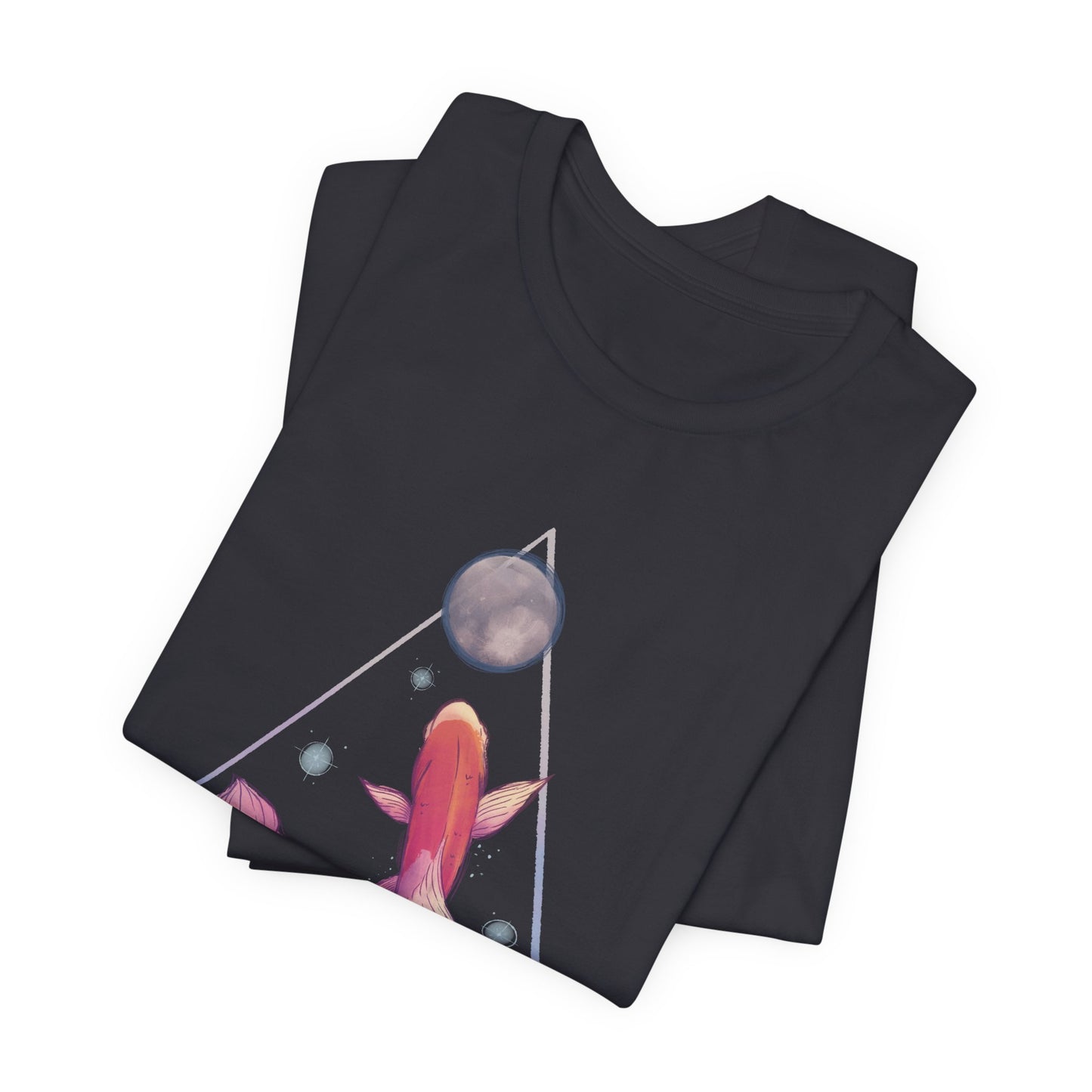 “Stay” koi fish n moon tee