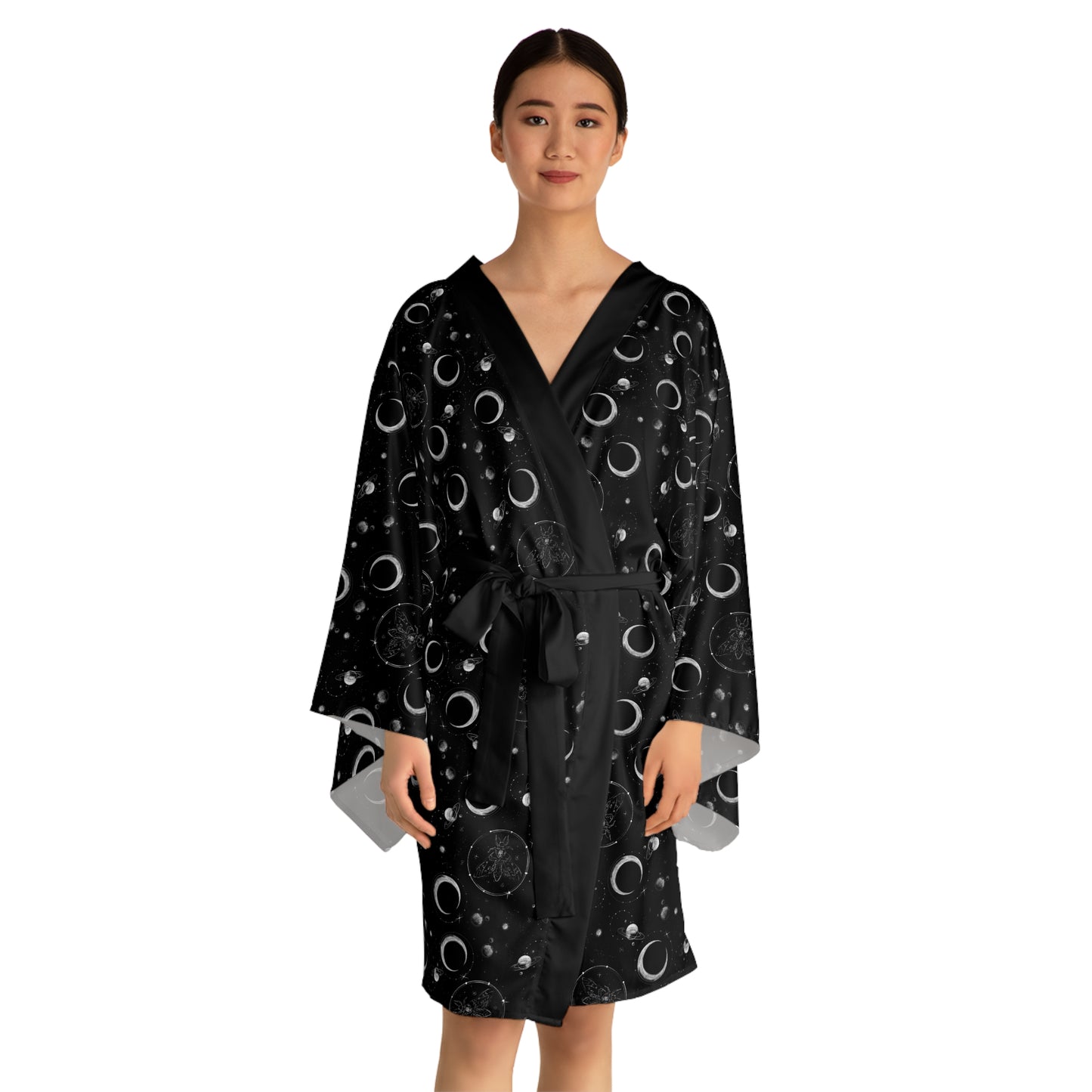 Celestial moon and moth kimono