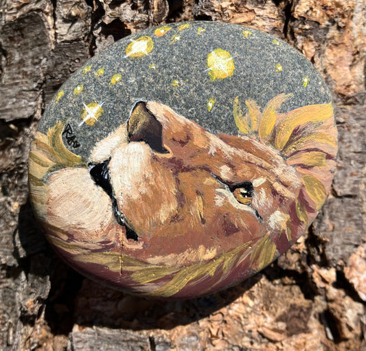 Counting the Stars of Light- hand painted stone.