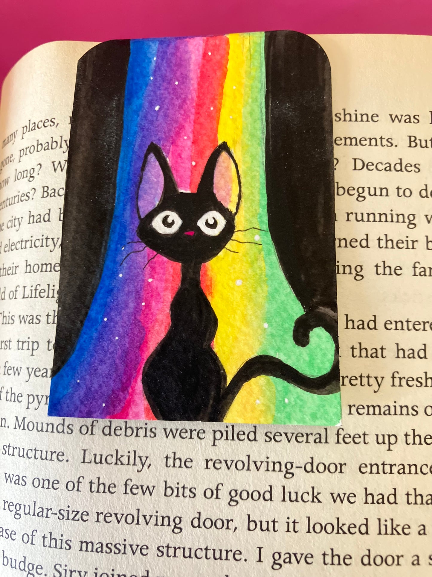 Rainbow kitty- Original Magnetic Bookmark