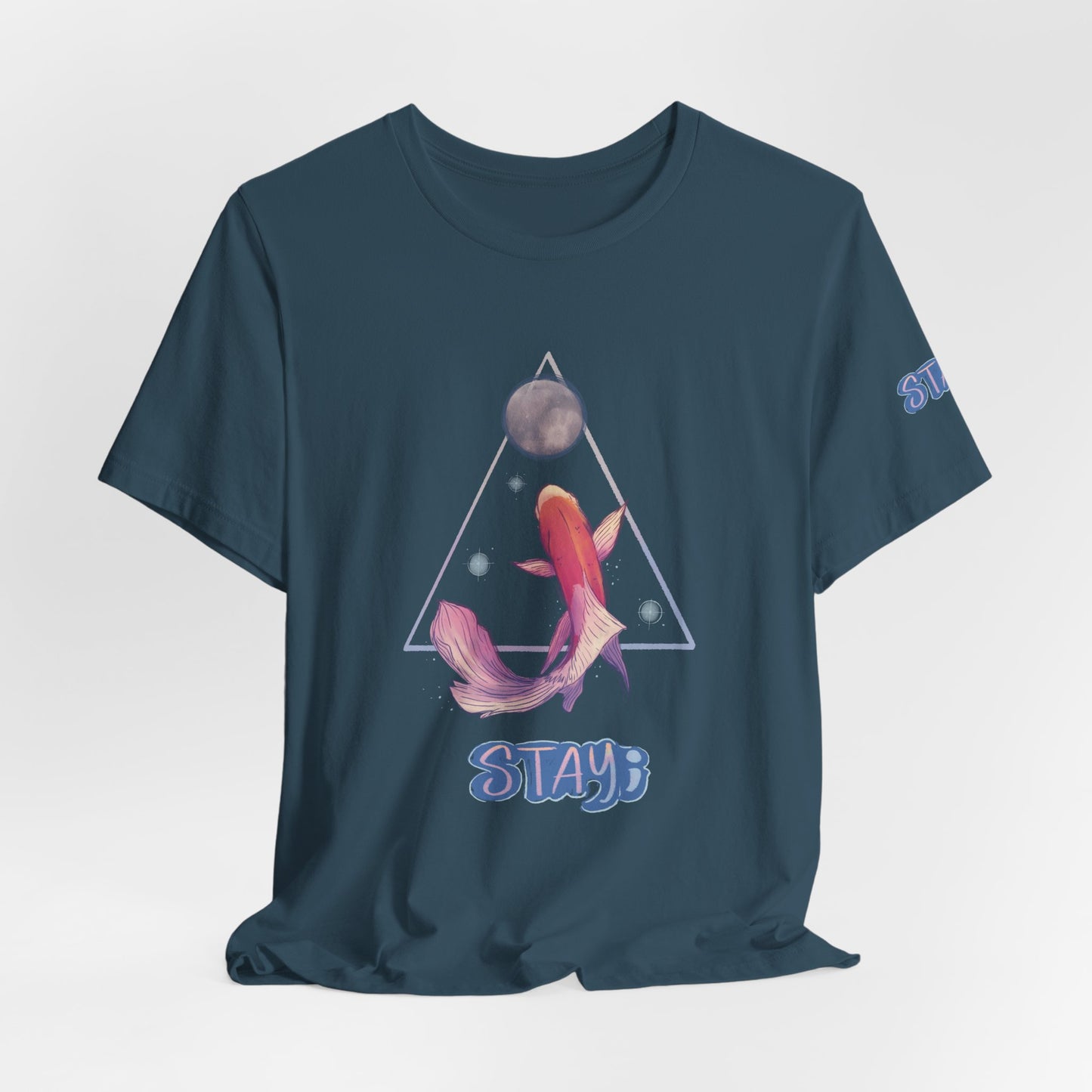 “Stay” koi fish n moon tee