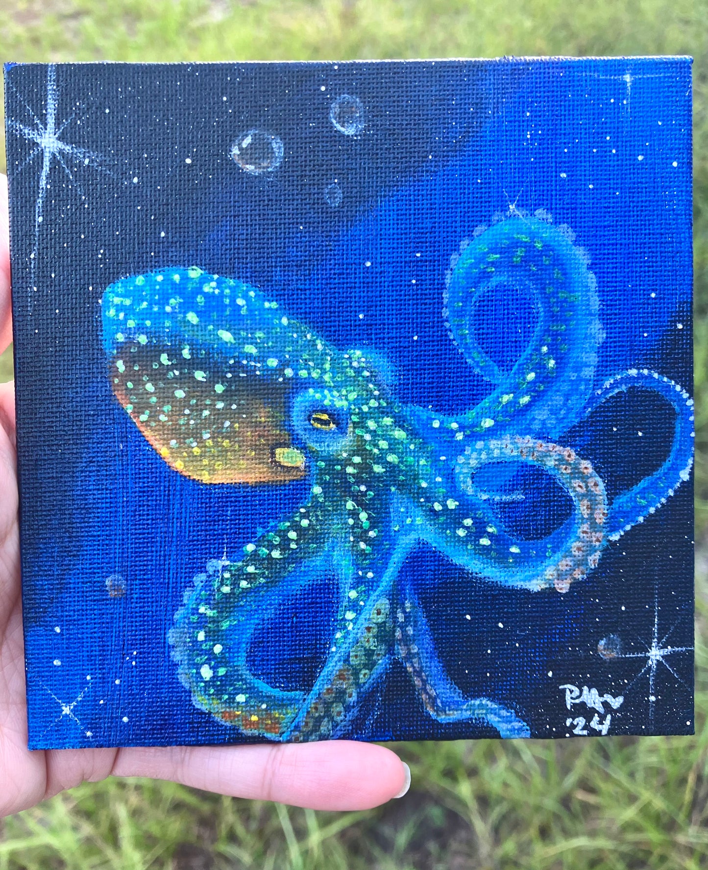 Deep sea octopus painting