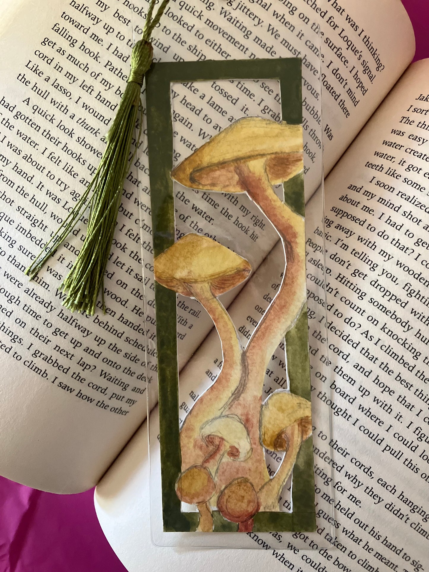 Family of Mushrooms- hand crafted bookmark