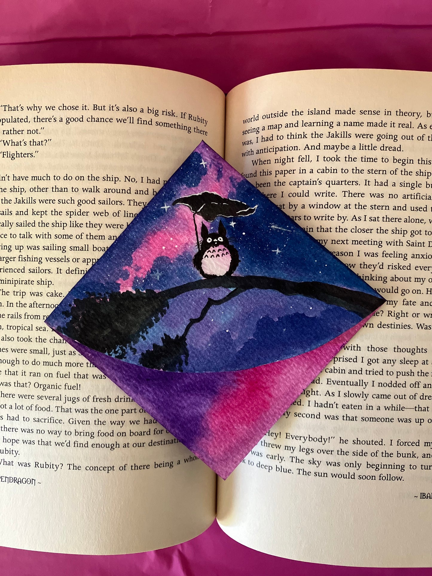 Totoro Inspired - Org HandPainted Corner Bookmark