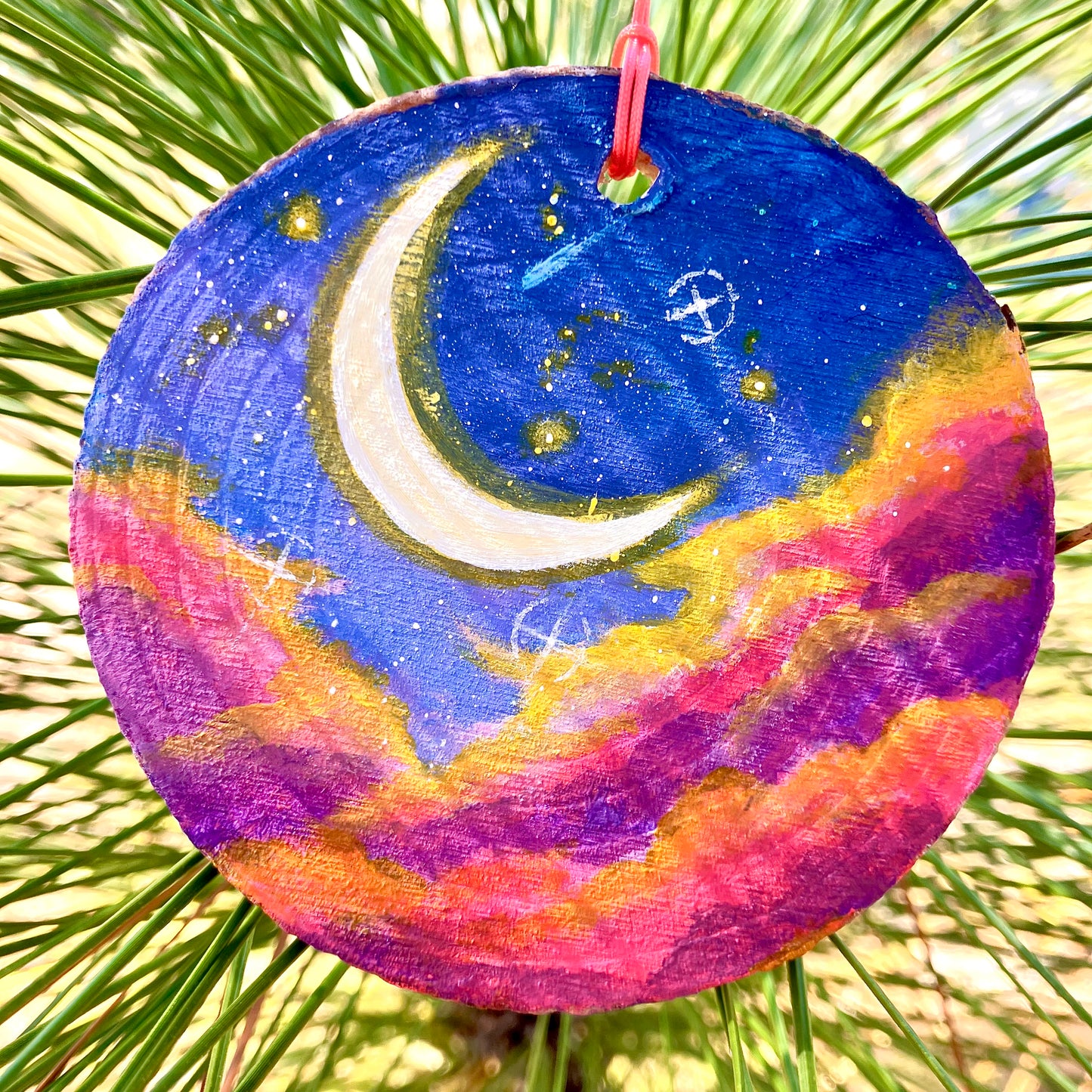 “The Mystical Moon” 🌙 hand painted Ornament