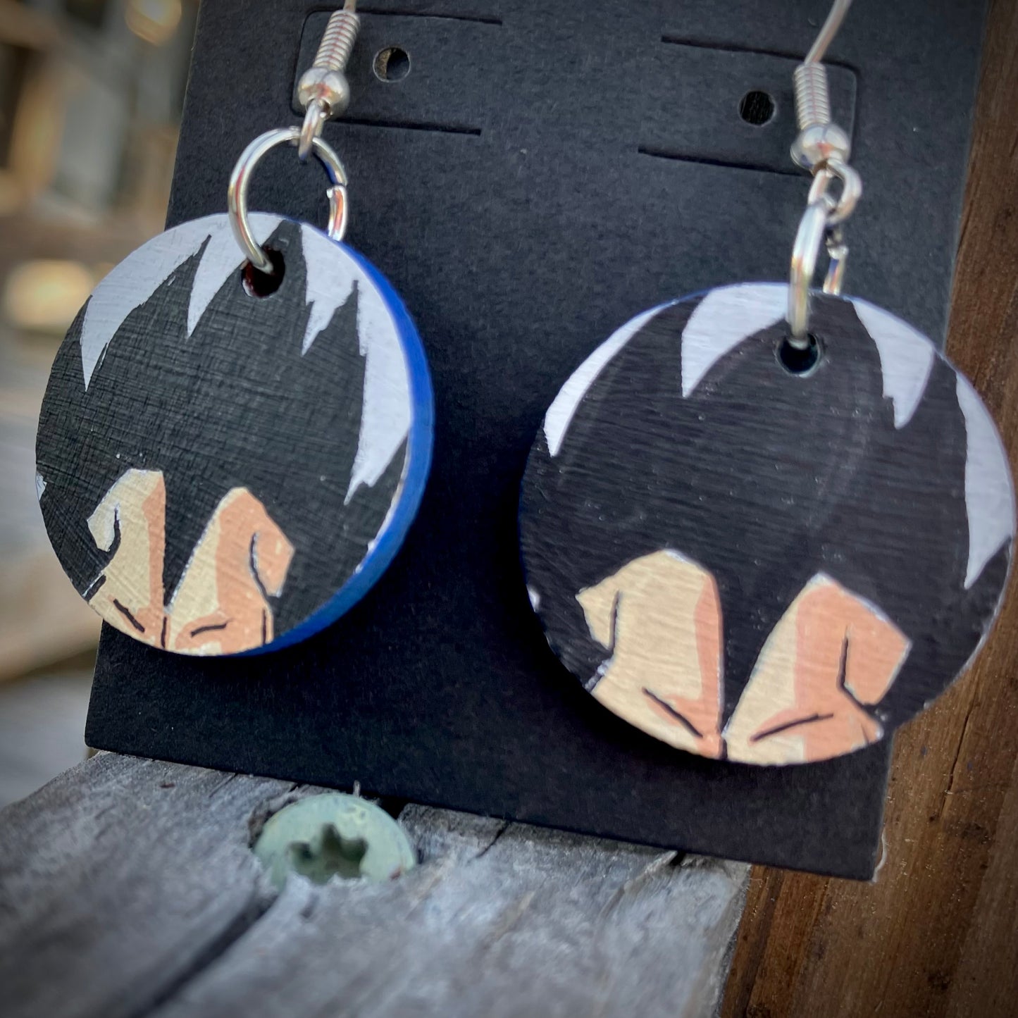 The Iconic Vegeta Hair - one of a kind hand painted Earrings