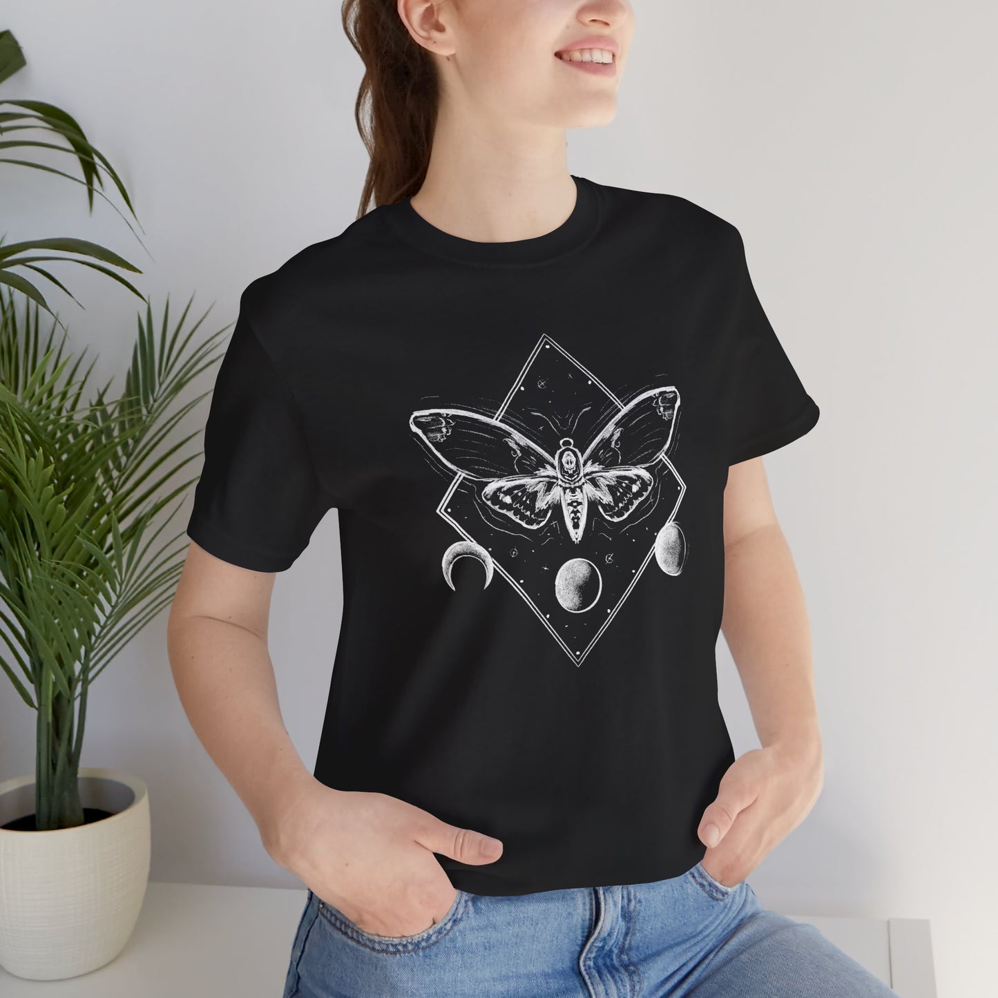 Moth and moon phases tee