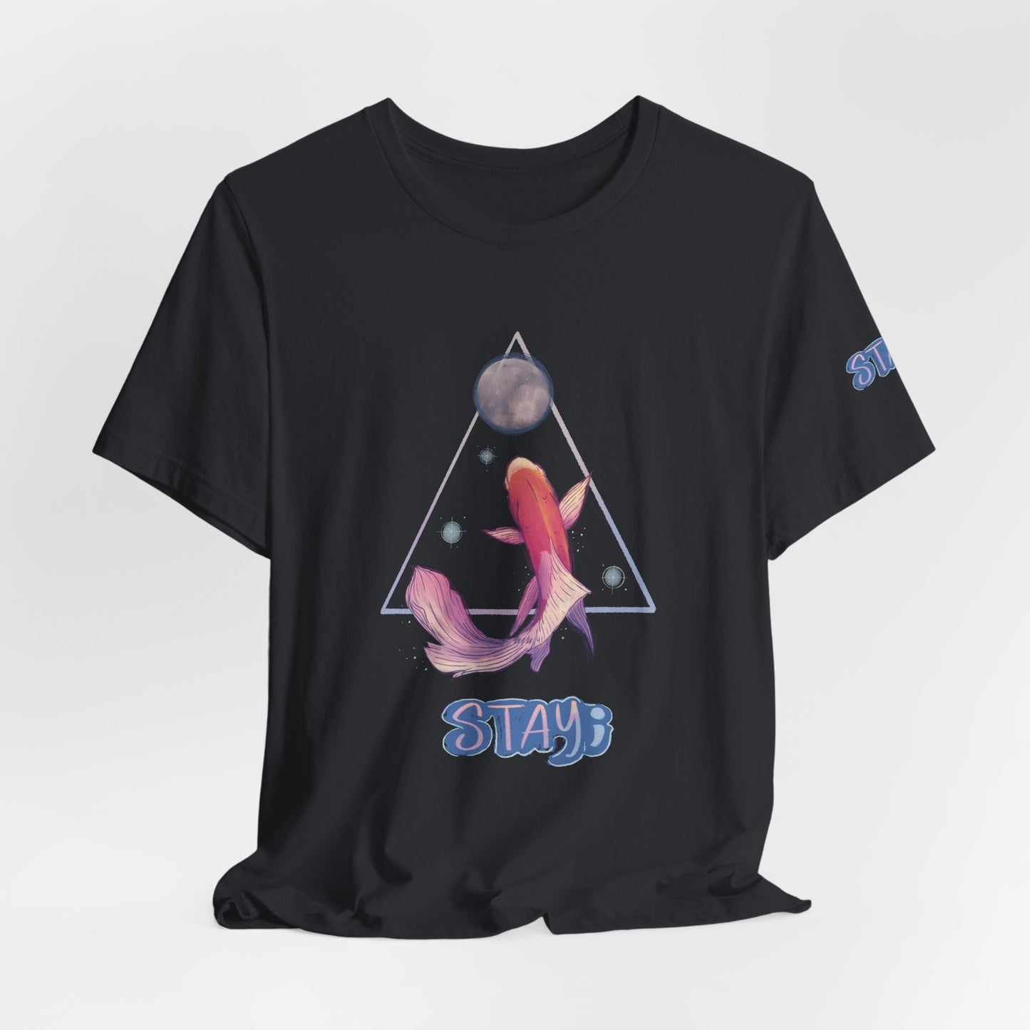 “Stay” koi fish n moon tee