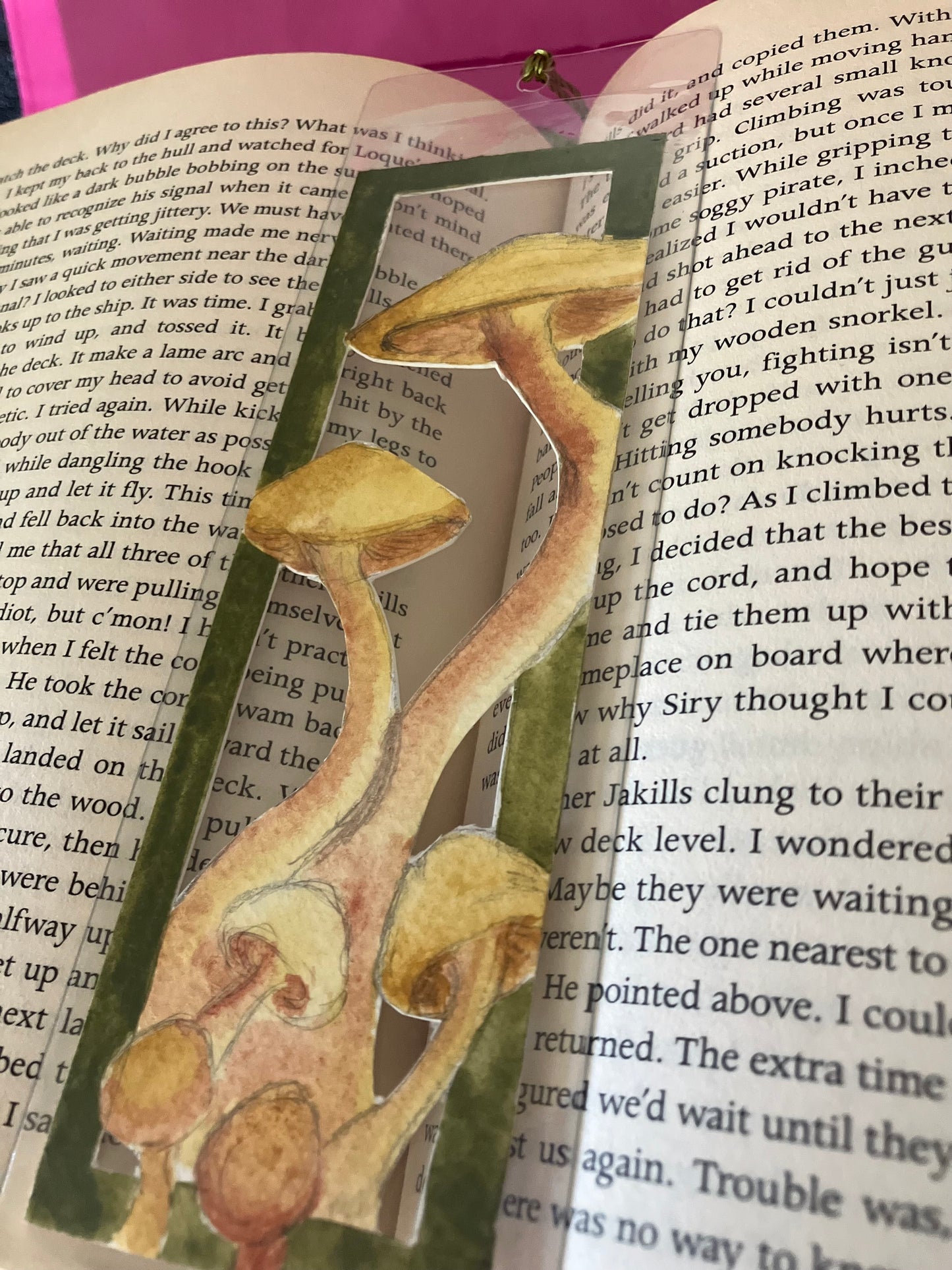 Family of Mushrooms- hand crafted bookmark