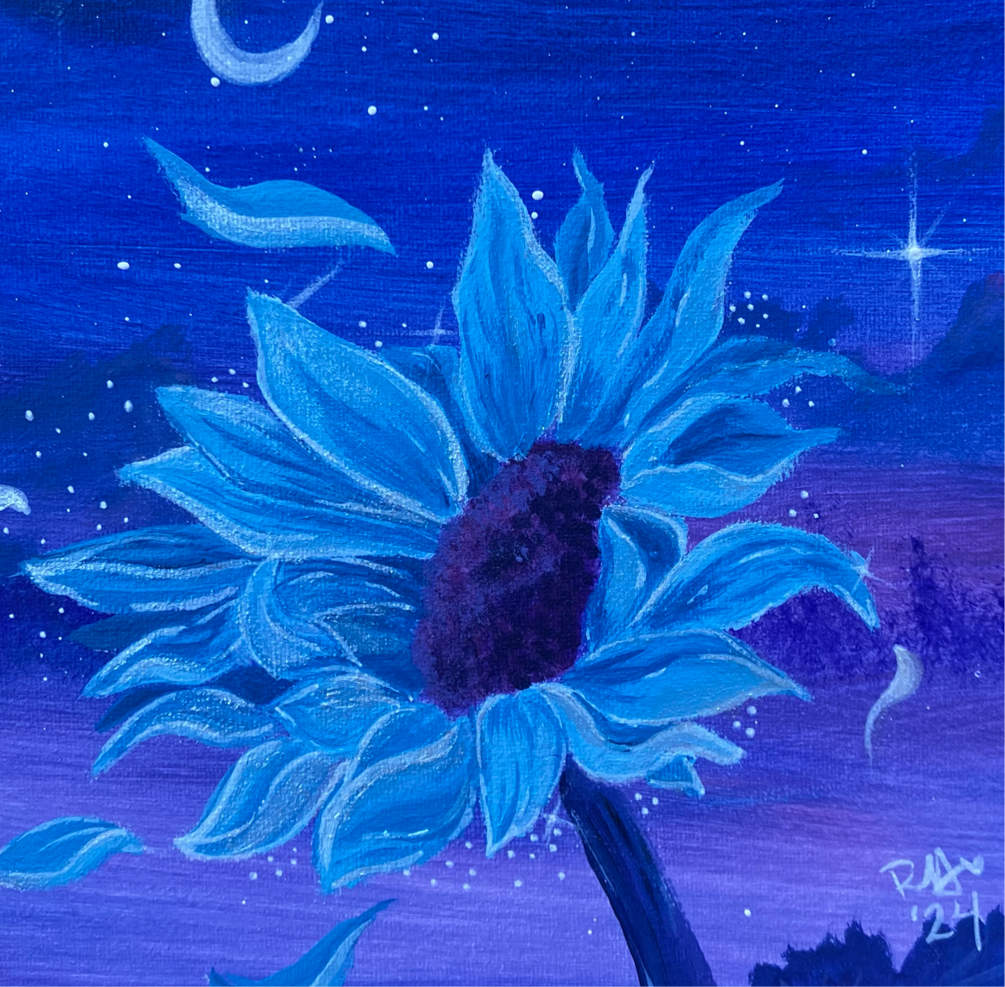 “Sunflower at Dusk” Art