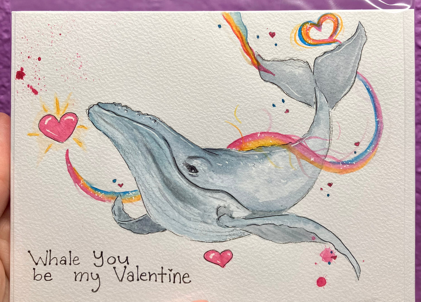 “Whale you be my Valentine” love card