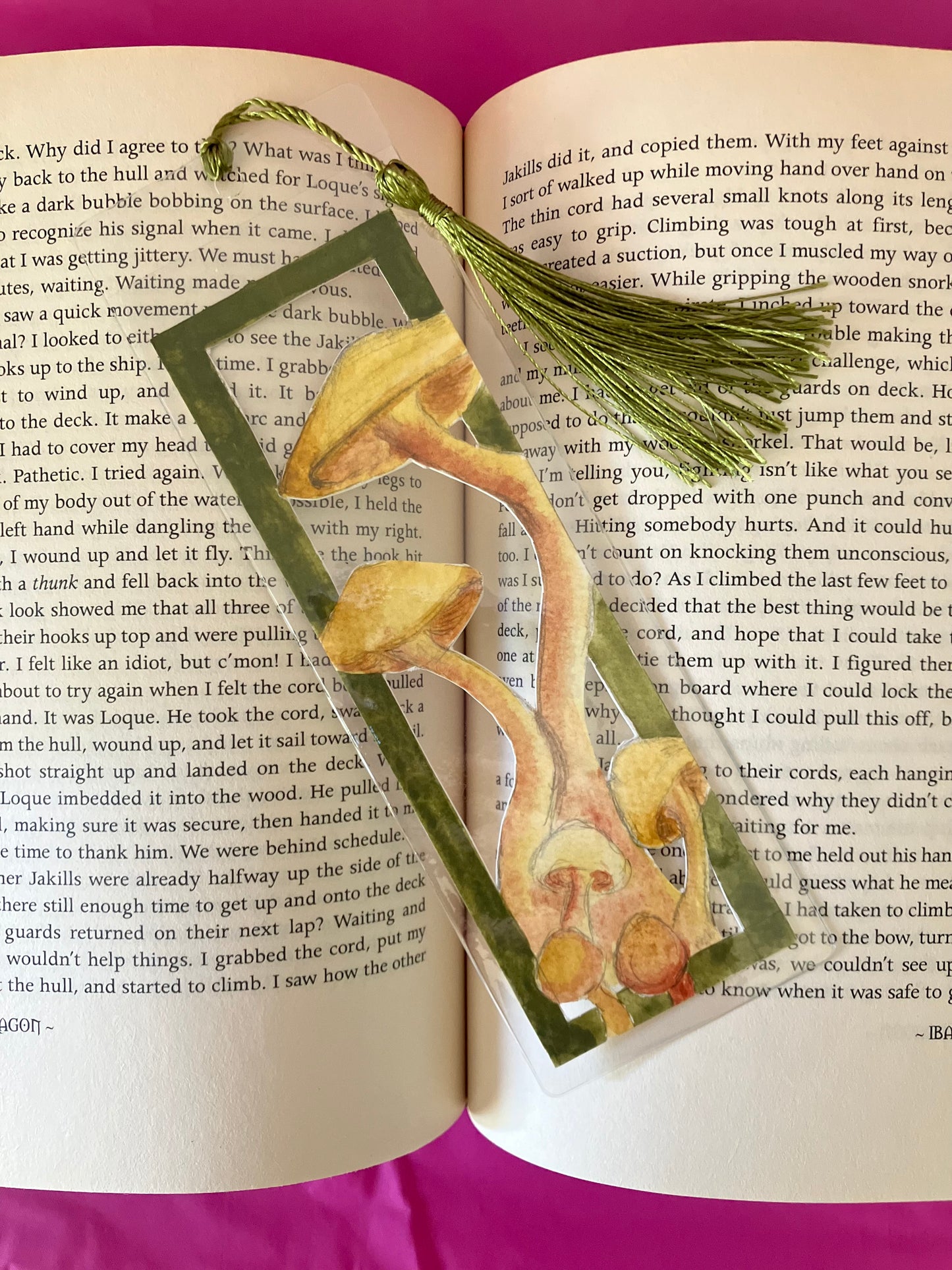 Family of Mushrooms- hand crafted bookmark
