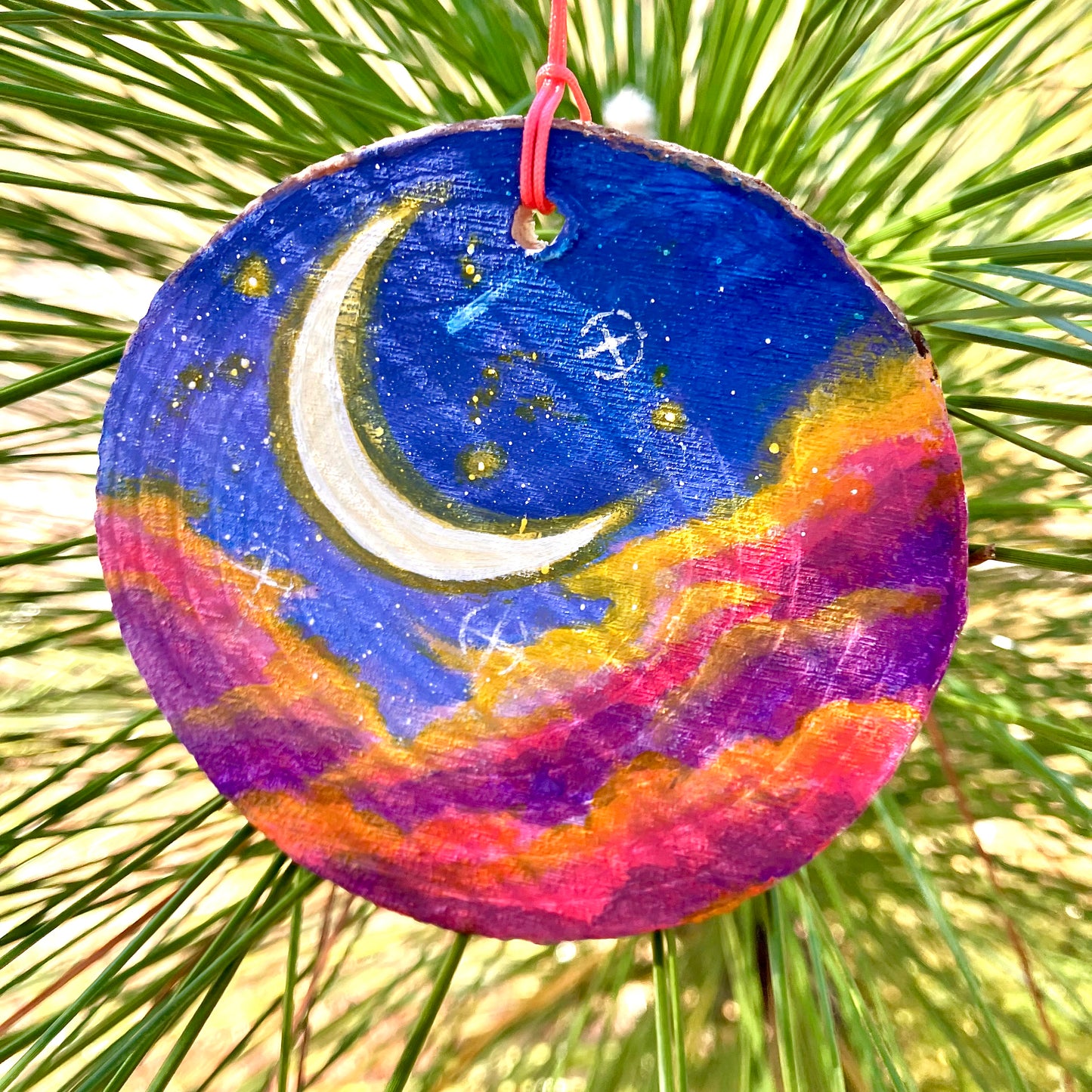 “The Mystical Moon” 🌙 hand painted Ornament