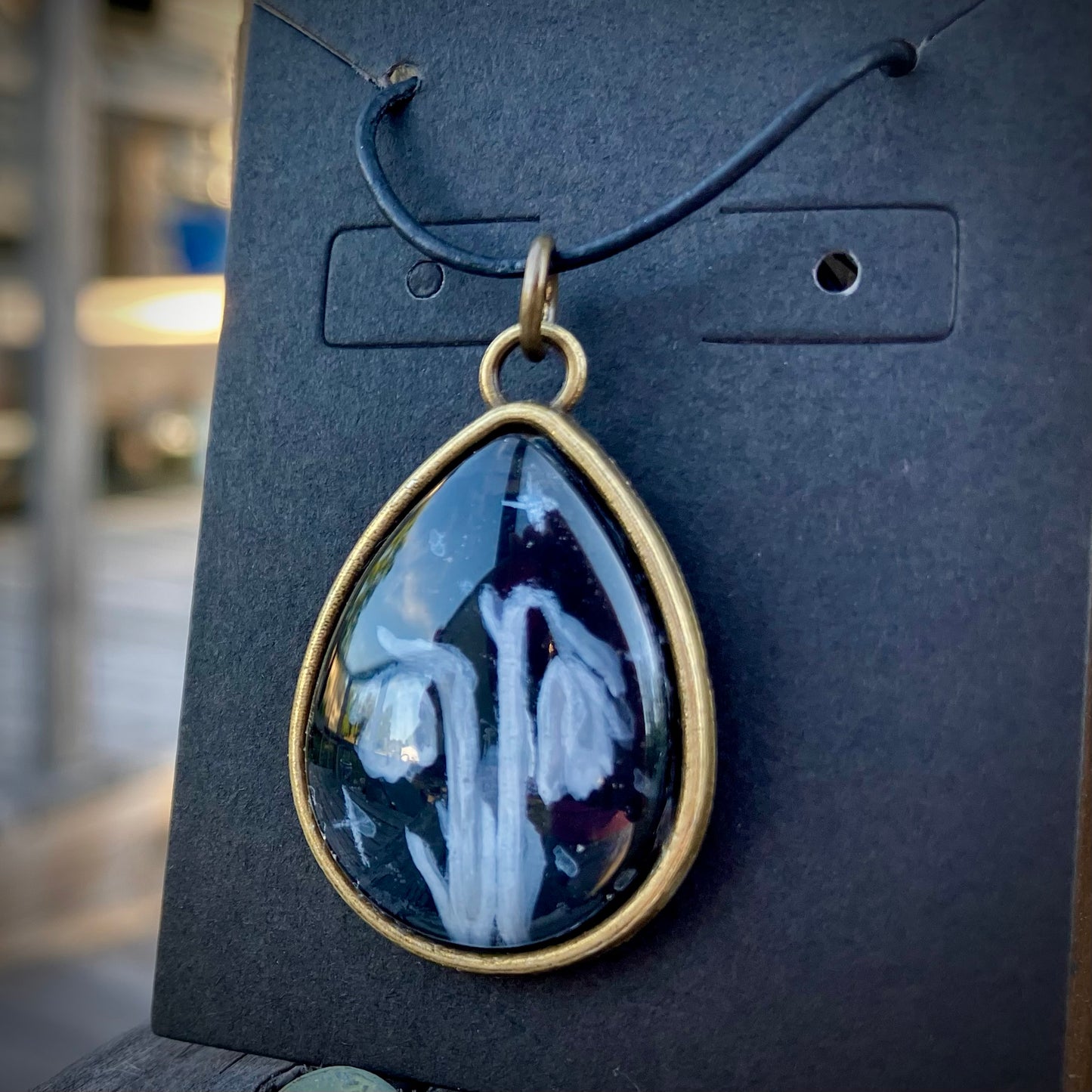 Ghost pipe - original hand painted pendant