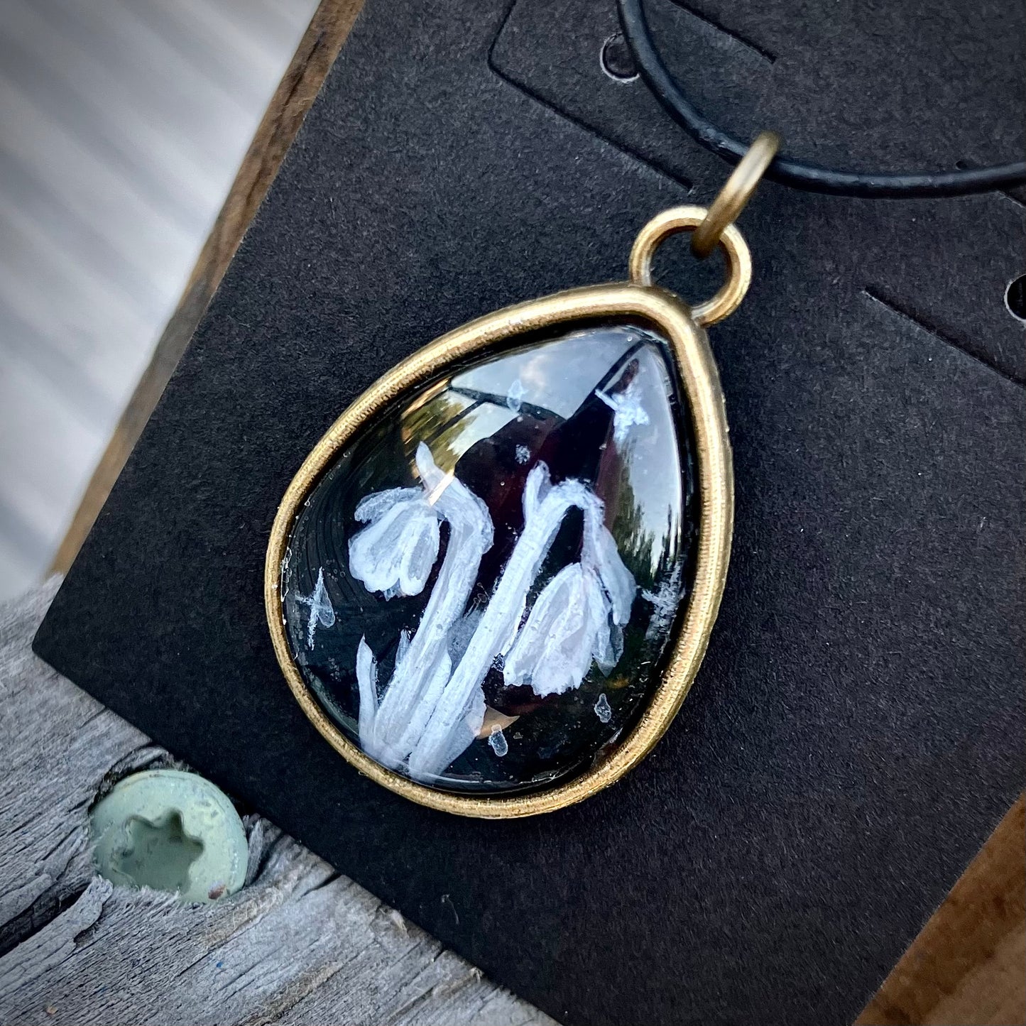 Ghost pipe - original hand painted pendant